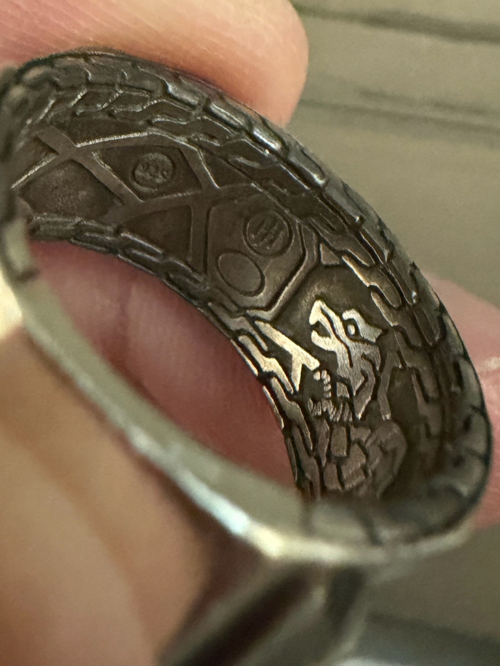 John Hardy Silver Textured Wide Band Ring Size 11 - Picture 12 of 14